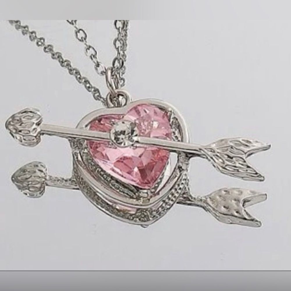 💞Pretty In Pink l Heart Gemstone Necklace l New💞